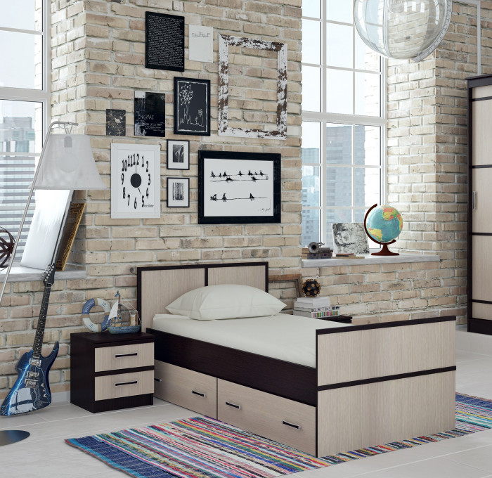 Кровать с реечным настилом Сакура ЛИТ 90х200