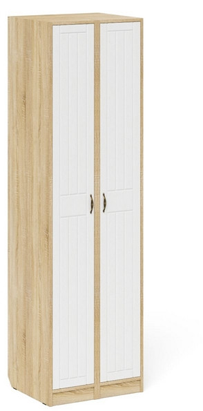 Прихожая П-6-500 Пенал + Пенал, цвет дуб сонома/фасады МДФ белое дерево фрезеровка прованс, ШхГхВ 60х50х210 см., универсальная сборка