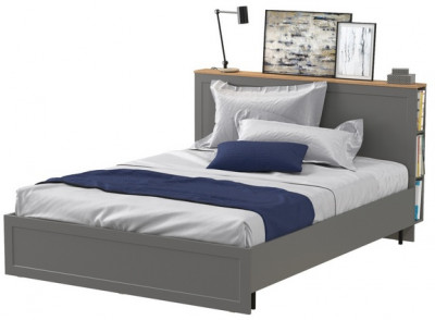 Остин 11.53 Кровать БЕЗ ортопеда, цвет серый графит/дуб крафт золотой, ШхГхВ 164,6х217,2х99,3 см., сп. м. 1600х2000 мм, б/м, б/о