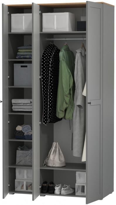 Остин Набор шкафов 01, цвет серый графит/дуб крафт золотой, ШхГхВ 120х54,3х229,6 см., универсальная сборка