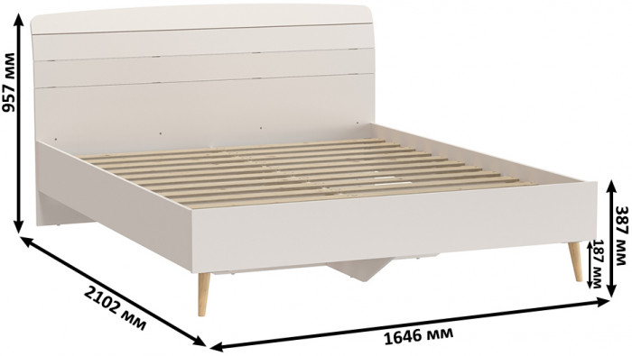 Афина Спальня Кровать 1400 + Тумба прикроватная, кашемир серый