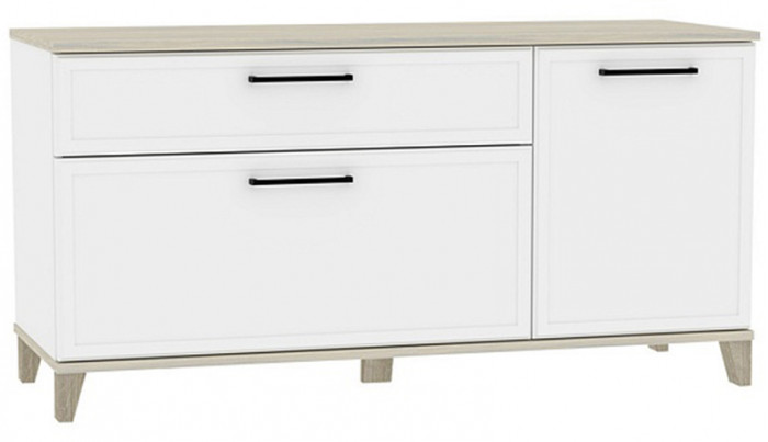 Тумба ТВ Аурелио 33, Белый, Блеквуд Сатиновый