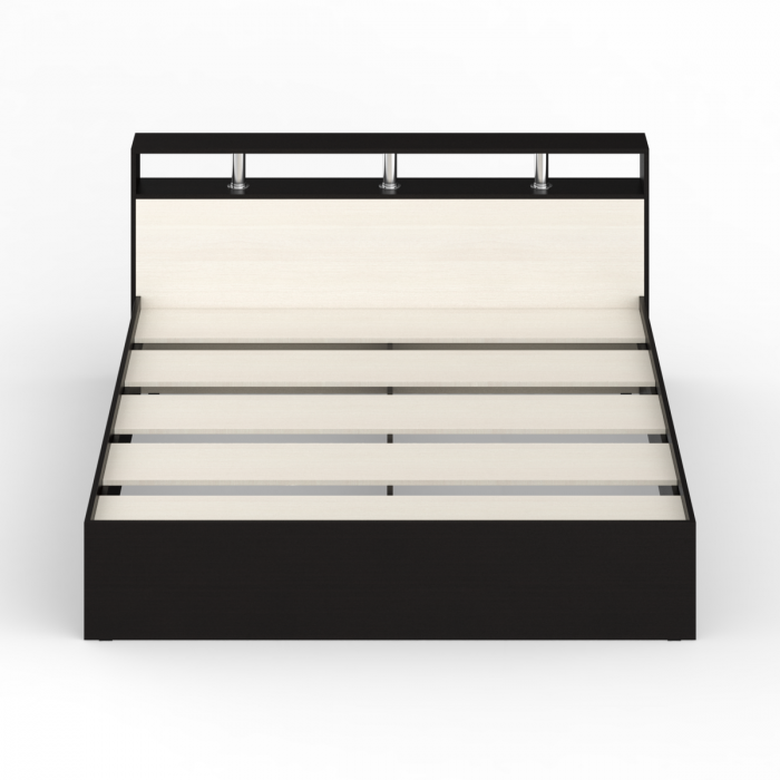 Камелия Кровать 1800, цвет венге/дуб лоредо, ШхГхВ 183,5х217х78,2 см., сп.м. 1800х2000 мм., без матраса, основание есть