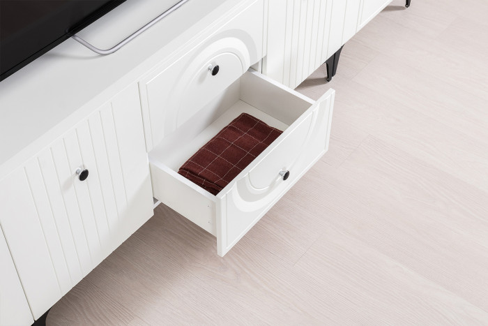 Валенсия Гостиная № 056, ЛДСП белый шагрень/МДФ белый шагрень