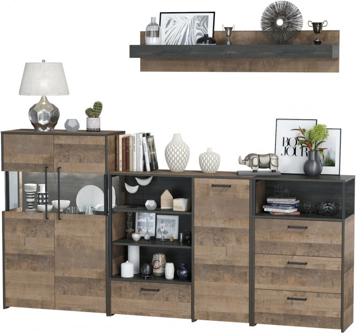 Трувор Гостиная 010, дуб гранж песочный/интра