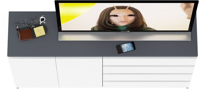 Мори Комод МК1600.1, графит/белый