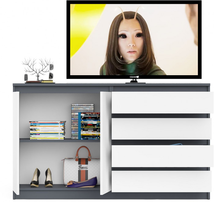 Мори Комод МК1600.1, графит/белый