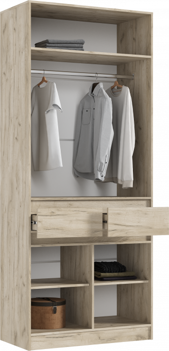 Роджинамиф Шкаф 2-х створчатый, Крафт серый/Кашемир