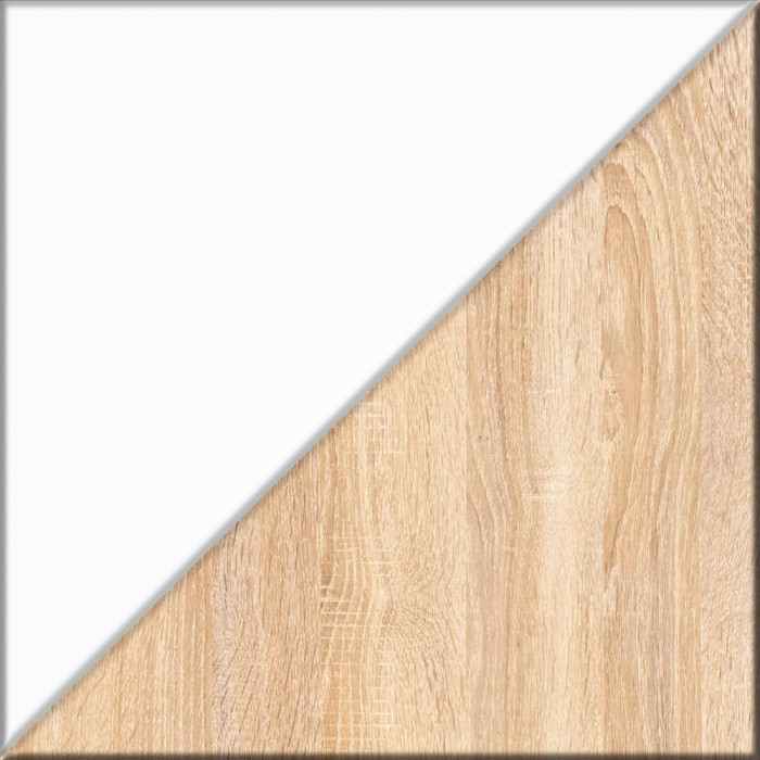 Прихожая П-6-500 Шкаф + Пенал, дуб сонома/фасады МДФ белое дерево фрезеровка прованс