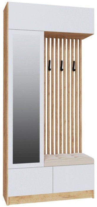 Модульная прихожая "Руэлла", набор 1 - Крафт золотой/Белый