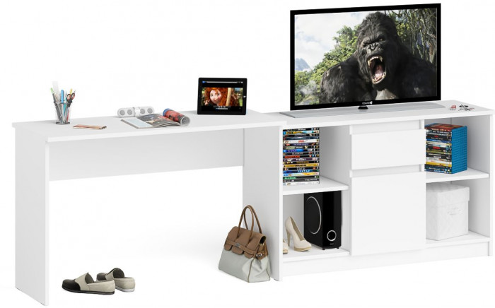 Мори письменный стол МСП1200.1 + Тумба МТВ1204.1, белый