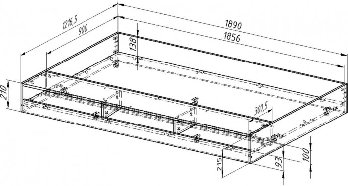 Двухъярусная кровать Гранада 1КВ (Белый, Черный)