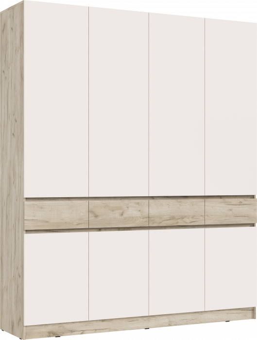 Роджинамиф Шкаф 4-х створчатый, Крафт серый/Кашемир