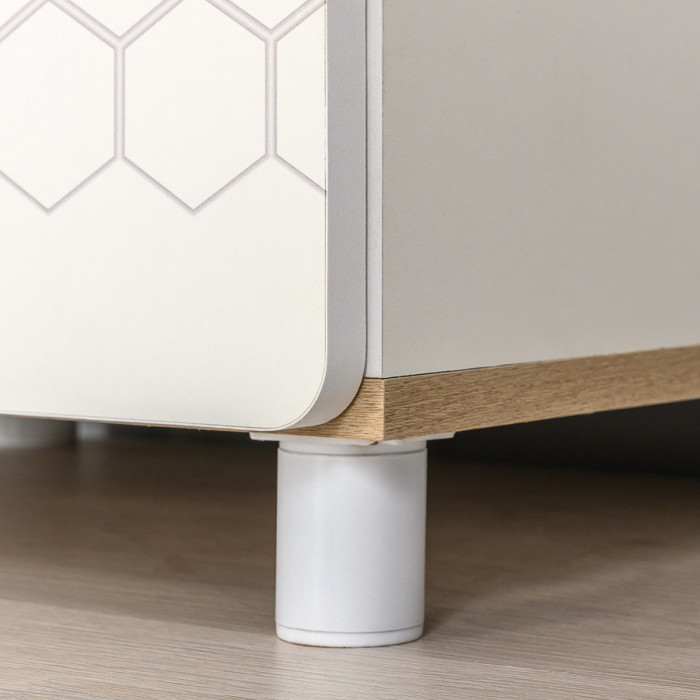 Эйп 13.14 Стеллаж + 13.14 Стеллаж + 13.14 Стеллаж, цвет белый/дуб белый, ШхГхВ 159х41,5х183,8 см., универсальная сборка