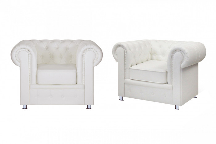 Кресло Честер, экокожа белый
