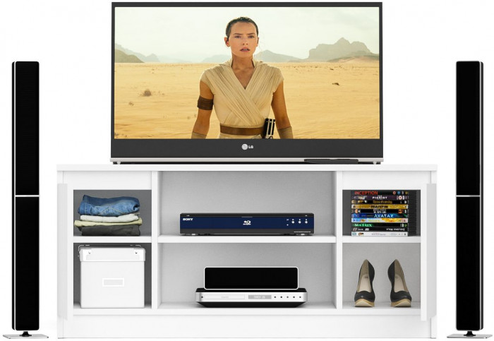 Мори Тумба ТВ МТВ1200.1, цвет белый, ШхГхВ 120,4х41х54,6 см.