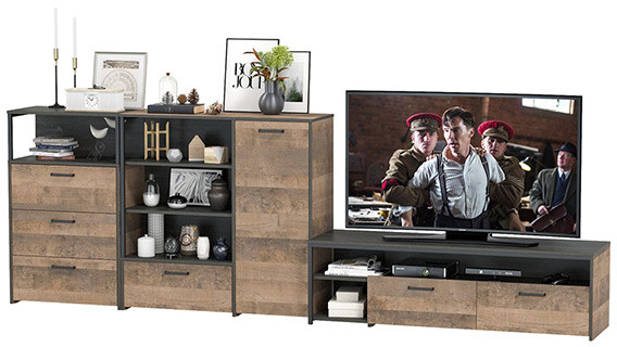 Трувор Гостиная 011, дуб гранж песочный/интра