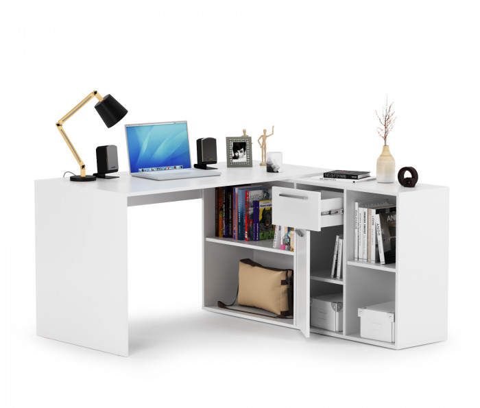 Лайт письменный стол 03.245F, белый шагрень