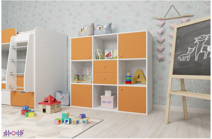 Стеллаж Джери (Дуб молочный/Голубой)