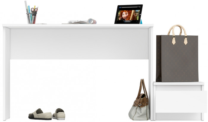 Мори письменный стол МСП1200.1 + Тумба ТМП400.1, белый