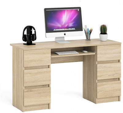 Мори Стол компьютерный МС-2, цвет дуб сонома, ШхГхВ 135,4х50х76,6 см.