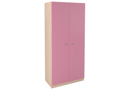 Шкаф прямой 45 Дуб молочный/Розовый