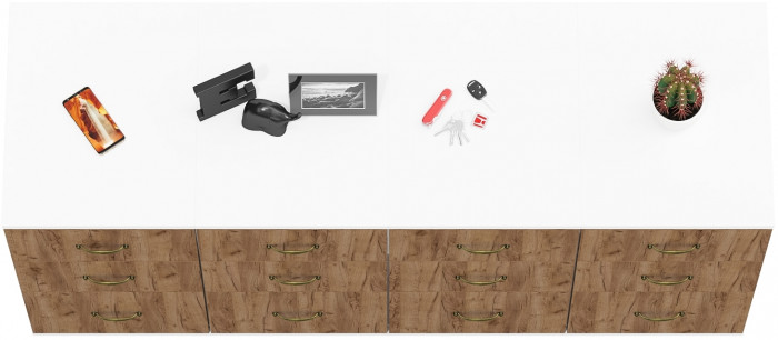 Лидер-8 Тумба МД 3.16 4 шт., белый шагрень/крафт золото