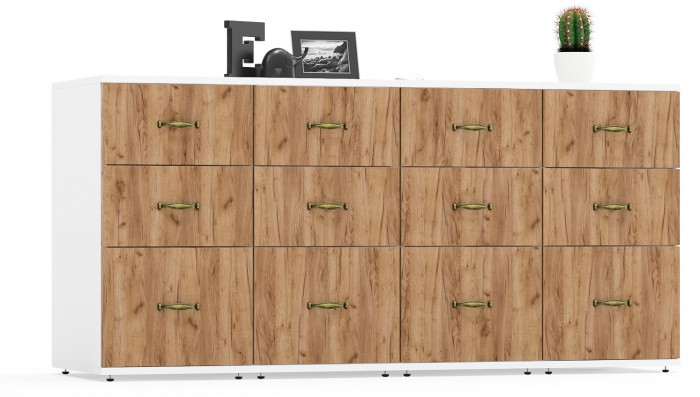 Лидер-8 Тумба МД 3.16 4 шт., белый шагрень/крафт золото