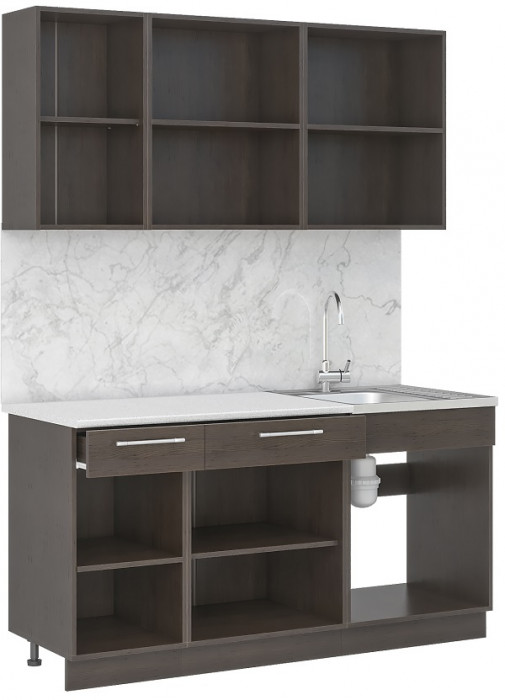 Кухонный гарнитур Маша 1.6 м, дуб крафт белый