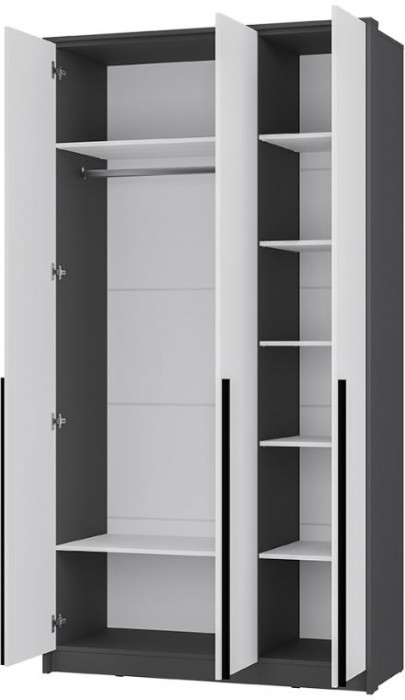 Шкаф 3-х створчатый "Шарм" ШК-10 Графит/ Белый