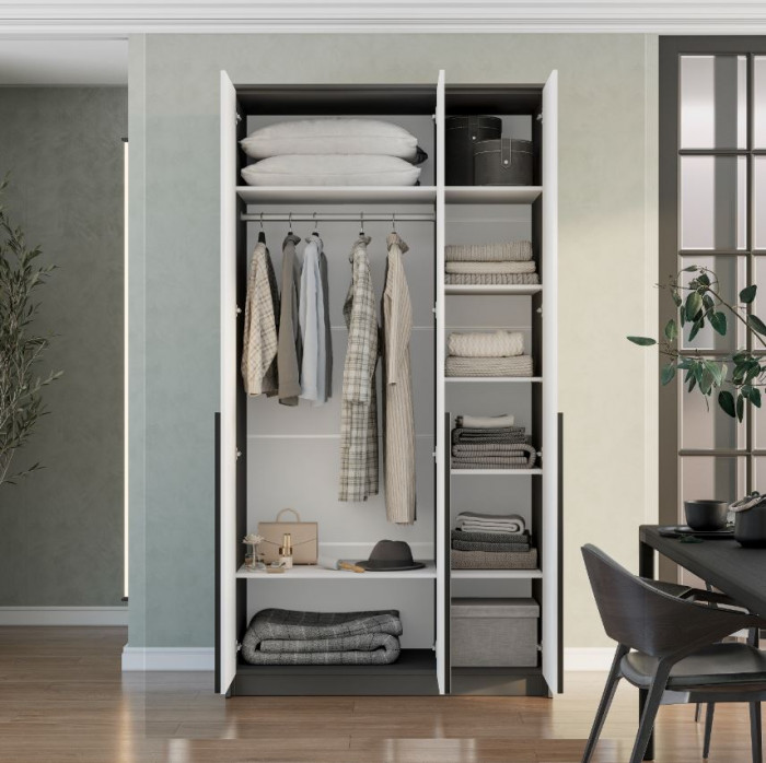 Шкаф 3-х створчатый "Шарм" ШК-10 Графит/ Белый