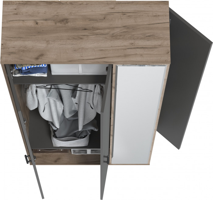 Прихожая 2-3421дкт/граф Домино-мини, дуб крафт табачный/графит