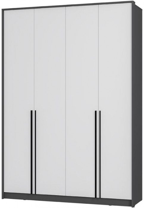 Шкаф 4-х створчатый "Шарм" ШК-15 Графит/ Белый