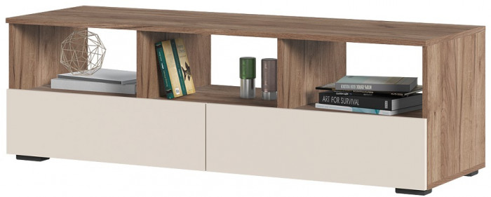 Хелен ТБ 02 Тумба ТВ (1,402х0,442х0,460) кашемир/дуб крафт табачный