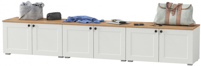 Остин 13.257 Тумба + 13.257 Тумба + 13.257 Тумба, белый шагрень/дуб крафт золотой