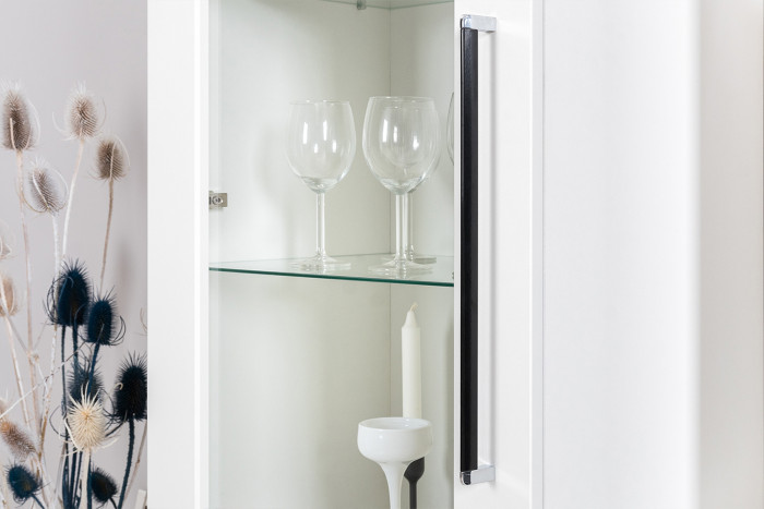 Валенсия Гостиная № 062, ЛДСП белый шагрень/МДФ белый шагрень