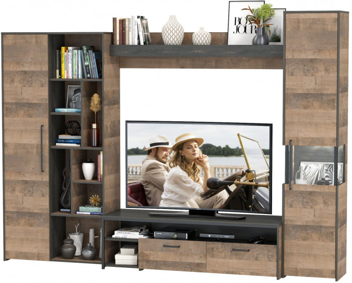 Трувор Гостиная 019, дуб гранж песочный/интра