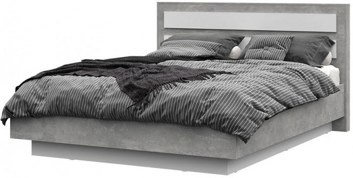 Денвер КР-04 Кровать 1,4х2,0 (1472х990х2100) ателье светлый/белый