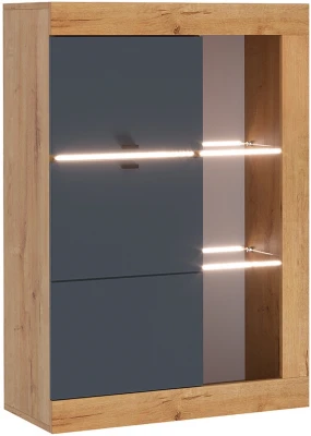 Прага Витрина универсальная ЛДСП, вотан/Графит