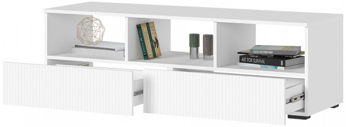 Хелен ТБ 02 Тумба ТВ (1,402х0,442х0,460) белый супермат/белый