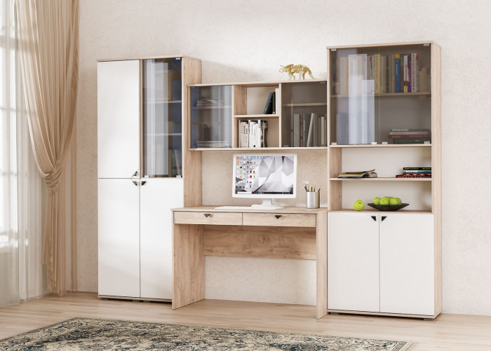 КР100 Бостон 10.51 Шкаф навесной, цвет дуб эндгрейн элегантный, ШхГхВ 115,2х28,7х51,6 см.