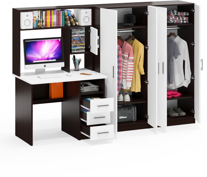 С-МД-СК9 Компоновка № 01, венге/белый шагрень