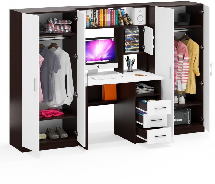 С-МД-СК9 Компоновка № 01, венге/белый шагрень