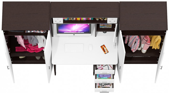 С-МД-СК9 Компоновка № 01, венге/белый шагрень