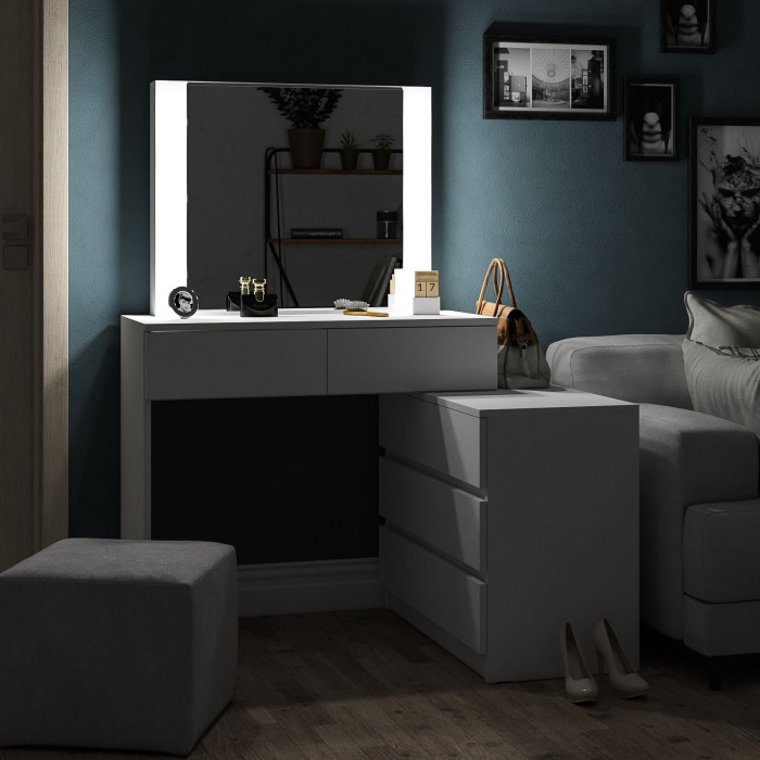 Стол косметический с подсветкой 110, белый