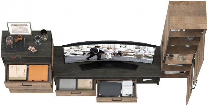 Трувор Гостиная 024, дуб гранж песочный/интра