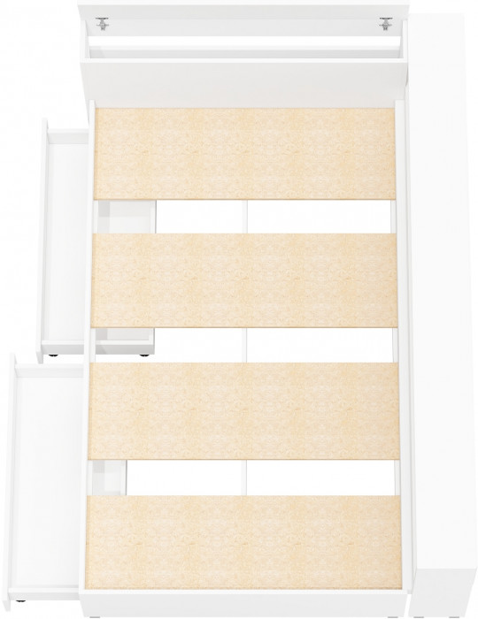 Ксения Кровать с ящиками 1200 + прикроватный блок, белый