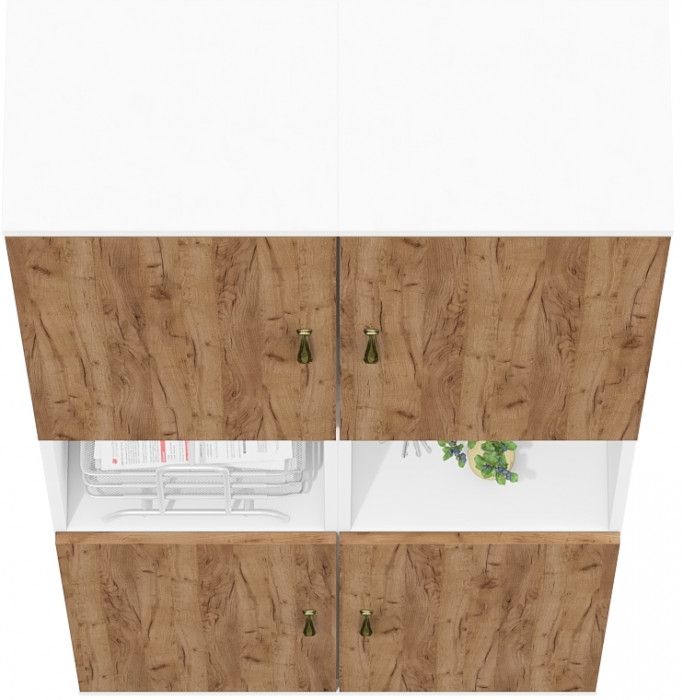 Лидер-8 Пенал 2 шт., белый шагрень/крафт золото