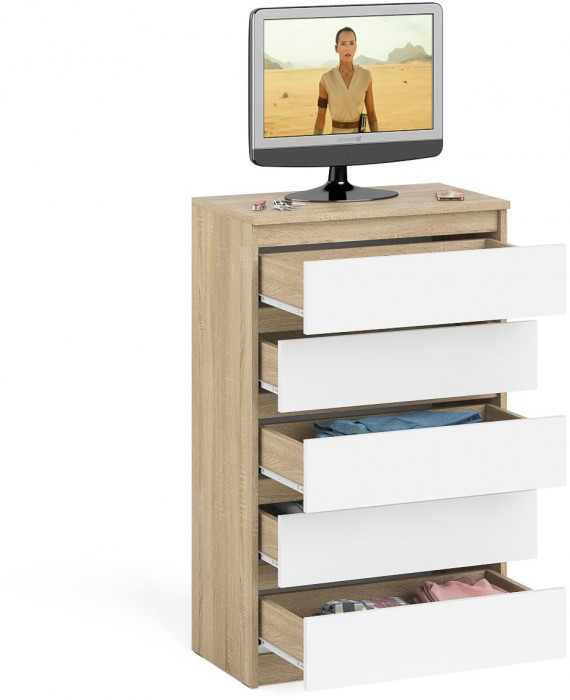 Мори Комод МК700.5, дуб сонома/белый