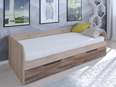 Кровать Астра одноярусная Сонома/Орех